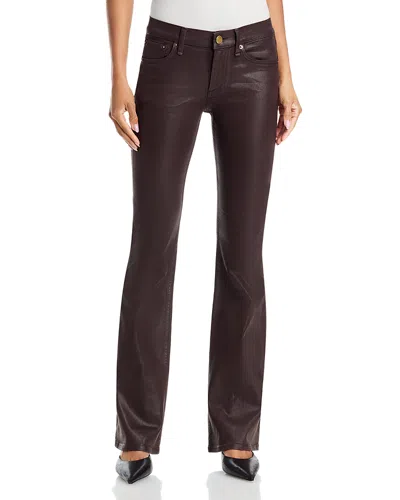 Rag & Bone Flexi Kinsley Mid Rise Bootcut Jeans In Coated Brown In Burgundy