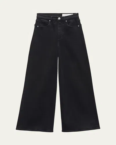 Rag & Bone Flexi Sofie Ankle Wide-leg Jeans In Black