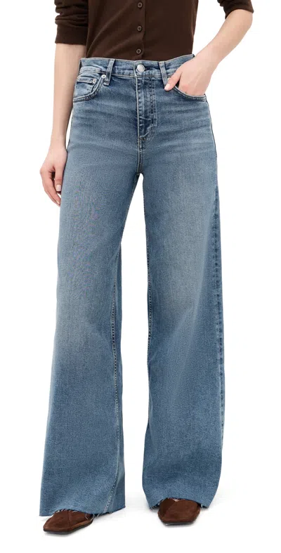 Rag & Bone Flexi Sofie Wide Jeans Mack In Blue