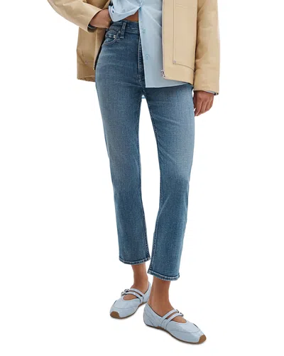 Rag & Bone Flexi Wren High Rise Ankle Slim Jeans In Herman In Blue