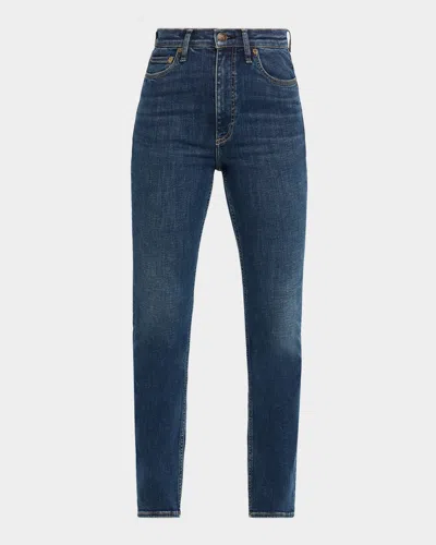 Rag & Bone Flexi Wren High-rise Slim Straight Jeans In Blue