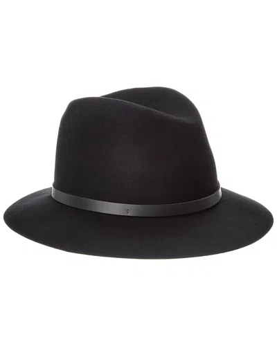 RAG & BONE RAG & BONE FLOPPY BRIM LEATHER-TRIM WOOL FEDORA