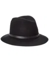 Rag & Bone Floppy Brim Leather-trim Wool Fedora In Black