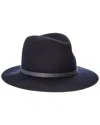 Rag & Bone Floppy Brim Leather-trim Wool Fedora In Blue