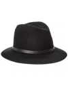 Rag & Bone Floppy Brim Leather-trim Wool Fedora In Black