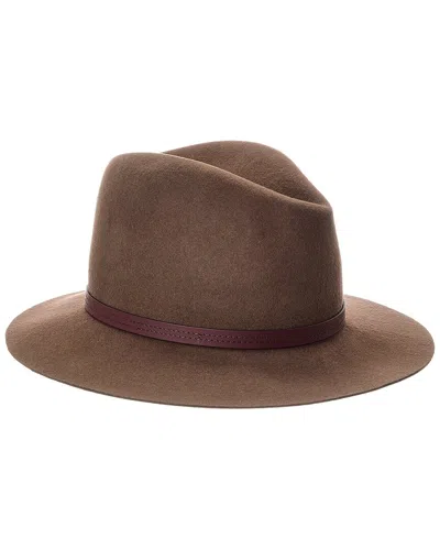 Rag & Bone Floppy Brim Leather-trim Wool Fedora In Brown