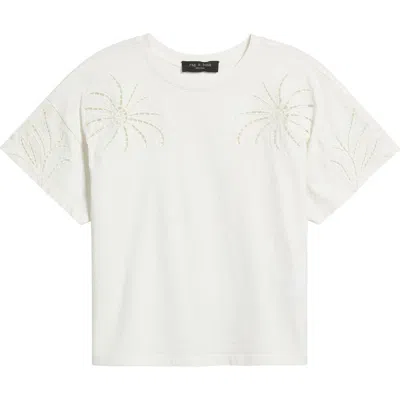 Rag & Bone Floral Cutout T-shirt In White