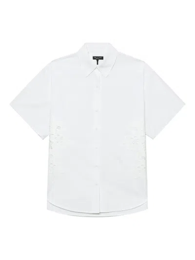 Rag & Bone Floral Lace-insert Shirt In White