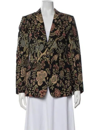 Pre-owned Rag & Bone Floral Print Blazer In Black