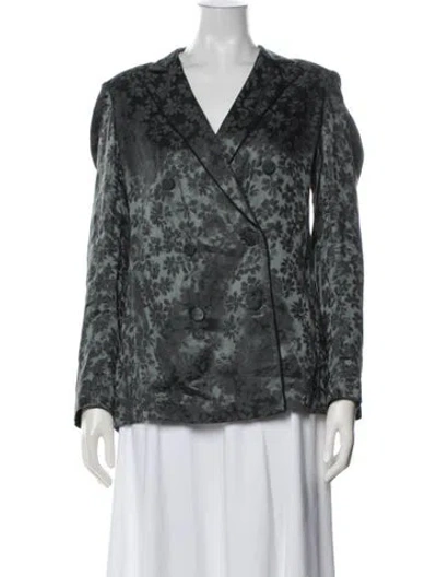 Pre-owned Rag & Bone Floral Print Blazer In Green