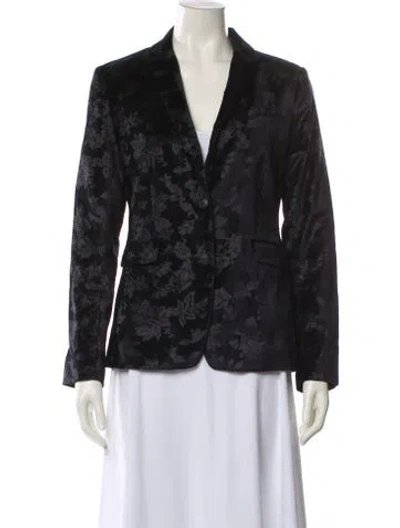 Pre-owned Rag & Bone Floral Print Blazer W/ Tags In Black