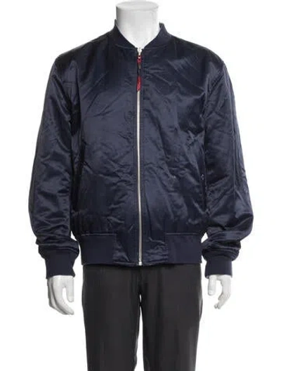 Pre-owned Rag & Bone Floral Print Bomber Jacket In Blue
