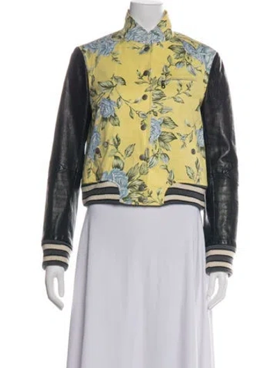 Pre-owned Rag & Bone Floral Print Bomber Jacket In Multicolor