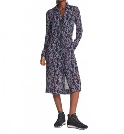 Rag & Bone Floral Print Dress In Purple Multi In Blue