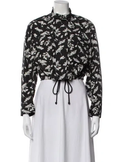 Pre-owned Rag & Bone Floral Print Jacket In Black