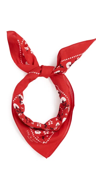 Rag & Bone Floral Western Bandana Scarf Red
