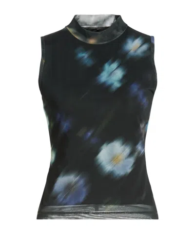 Rag & Bone Floral-print T-shirts In Black