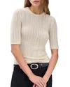 Rag & Bone Francesca Merino Short Sleeve Sweater Oatmeal In Neutral