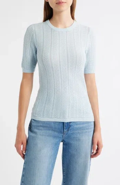 Rag & Bone Francesca Merino Short Sleeve Sweater In Sky Blue