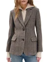 Rag & Bone Frank Mixed Media Blazer In Gray