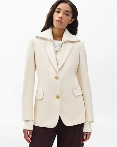 Rag & Bone Frank Mixed-media Blazer In Neutral