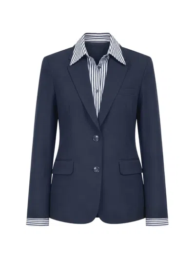 RAG & BONE FRANK MIXED-MEDIA SINGLE-BREASTED WOOL BLAZER