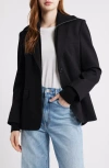 Rag & Bone Frank Ponte Knit Hooded Blazer In Black