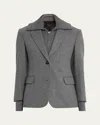 Rag & Bone Frank Wool Blazer With Removable Sweater In Gray