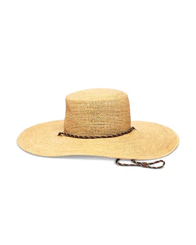 Rag & Bone Frankie Raffia Boater Hat In Brown