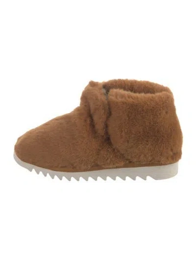 Pre-owned Rag & Bone Fur Colorblock Pattern Boots In Brown
