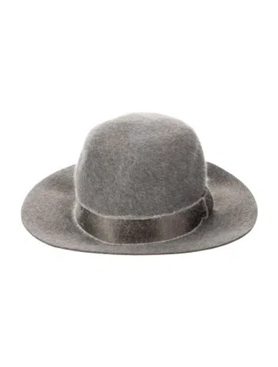 Pre-owned Rag & Bone Fur Fedora Hat In Gray