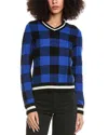 Rag & Bone Gabby V-neck Wool Sweater In Blue