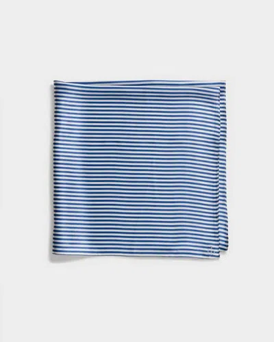 Rag & Bone Gail Italian Striped Silk Scarf In Blue
