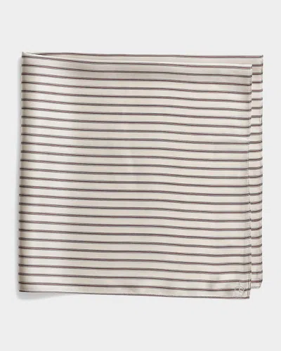 Rag & Bone Gail Striped Silk Scarf In Ivbrg