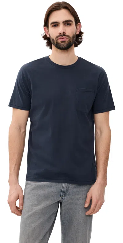 Rag & Bone Garment Dye Classic Pocket Tee Sal In Blue