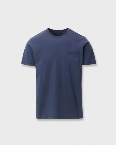 Rag & Bone Garment-dyed Pocket Tee In Blue