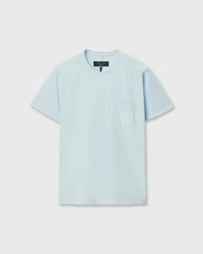 Rag & Bone Garment Dye Classic Pocket T-shirt In Blue