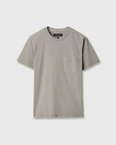 Rag & Bone Garment Dye Classic Pocket Tee Gran In Gray