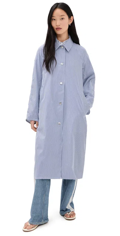 Rag & Bone Gayle Stripe Poplin Trench Blue Stripe