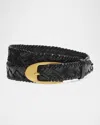 Rag & Bone Gemma Woven Leather Belt In Black