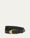 Rag & Bone Gemma Woven Leather Belt In Black
