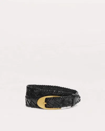 Rag & Bone Gemma Woven Leather Belt In Black