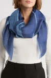 Rag & Bone Geo Dagger Wool Blend Square Scarf In Blue