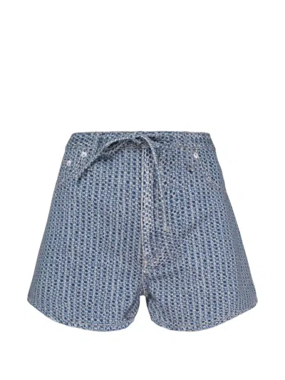 Rag & Bone Geometric-pattern Shorts In Blue