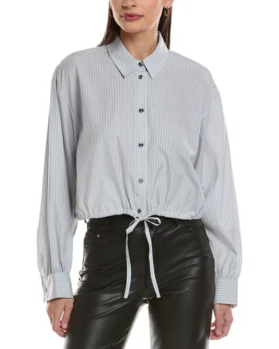 Rag & Bone Georgie Stripe Poplin Shirt In Gray
