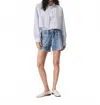 Rag & Bone Georgie Striped Cotton Poplin Shirt In Fog Stripe In Multi