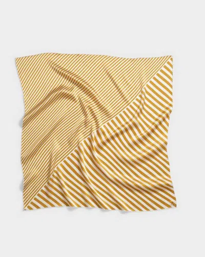 Rag & Bone Gia Striped Italian Silk Scarf In Brown