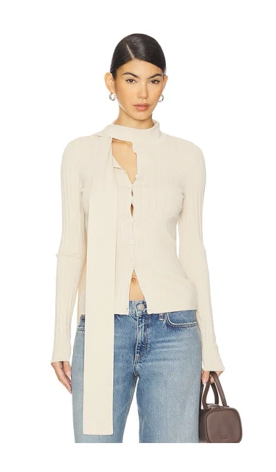 Rag & Bone Gianna Button Up Top In Neutral