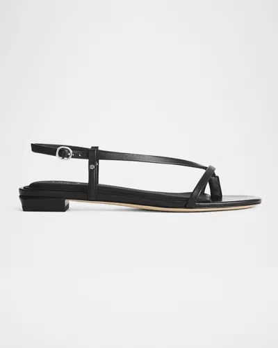 Rag & Bone Giselle Leather Thong Slingback Sandals In Black