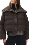Rag & Bone Gloria Faux Leather & Faux Shearling Down &feather Fill Jacket In Burgundy